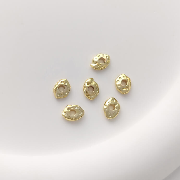 Special-shaped gravel spacer beads, oval stone flat beads 10 pieces