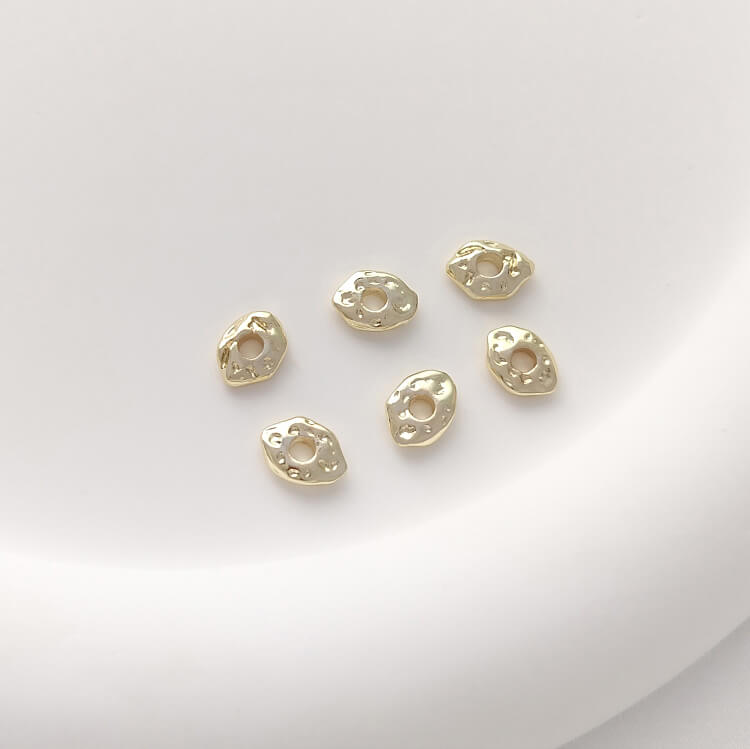 Special-shaped gravel spacer beads, oval stone flat beads 10 pieces