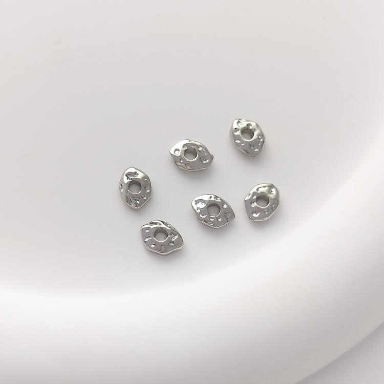 Special-shaped gravel spacer beads, oval stone flat beads 10 pieces