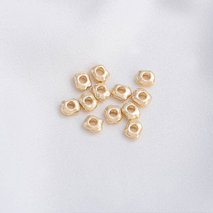 14K gold-plated bright silver shaped spacer