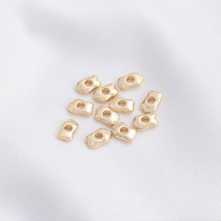 14K gold-plated bright silver shaped spacer