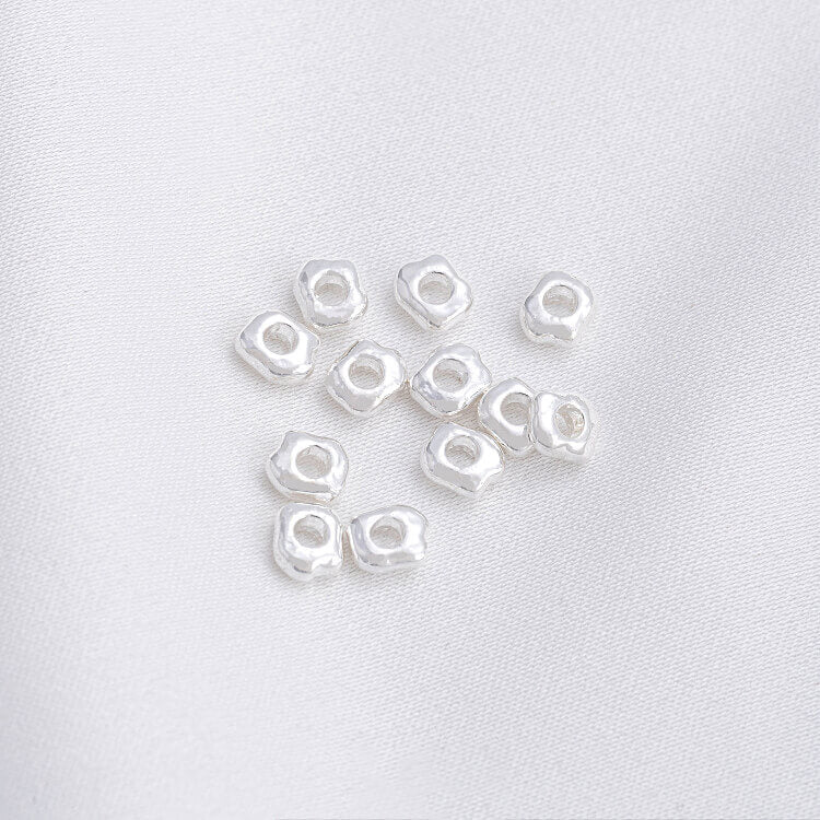 14K gold-plated bright silver shaped spacer
