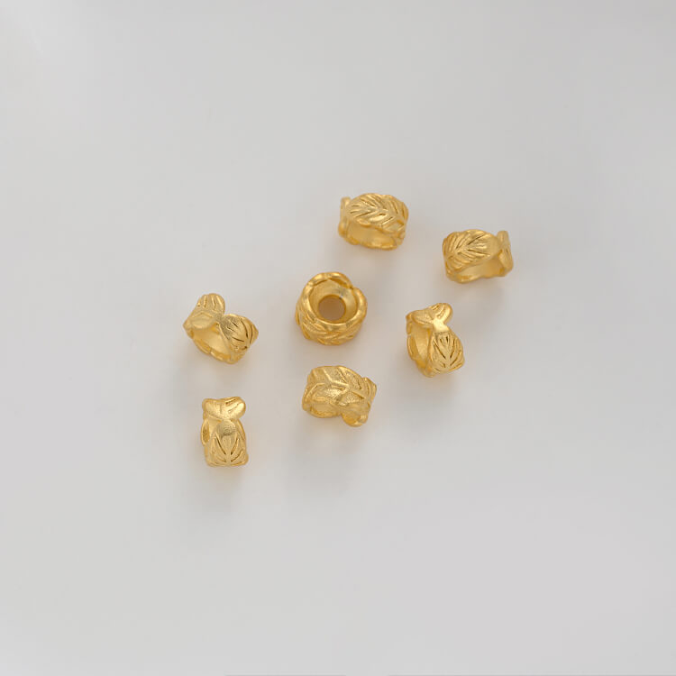 Sand gold love-shaped leaf-shaped five-pointed star lucky character spacer beads