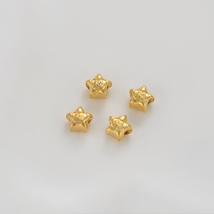 Sand gold love-shaped leaf-shaped five-pointed star lucky character spacer beads