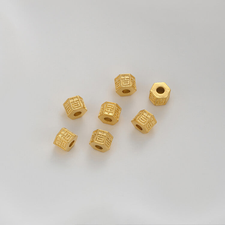 Sand gold love-shaped leaf-shaped five-pointed star lucky character spacer beads