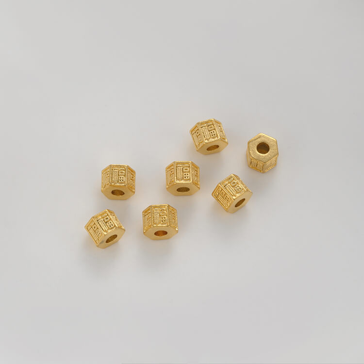 Sand gold love-shaped leaf-shaped five-pointed star lucky character spacer beads