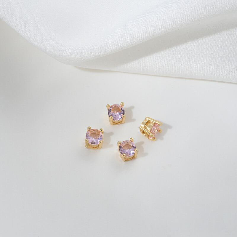 Inlaid with colored zirconium single zirconium spacer beads