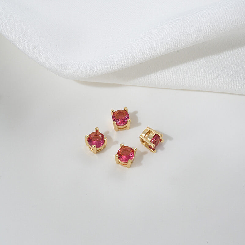 Inlaid with colored zirconium single zirconium spacer beads