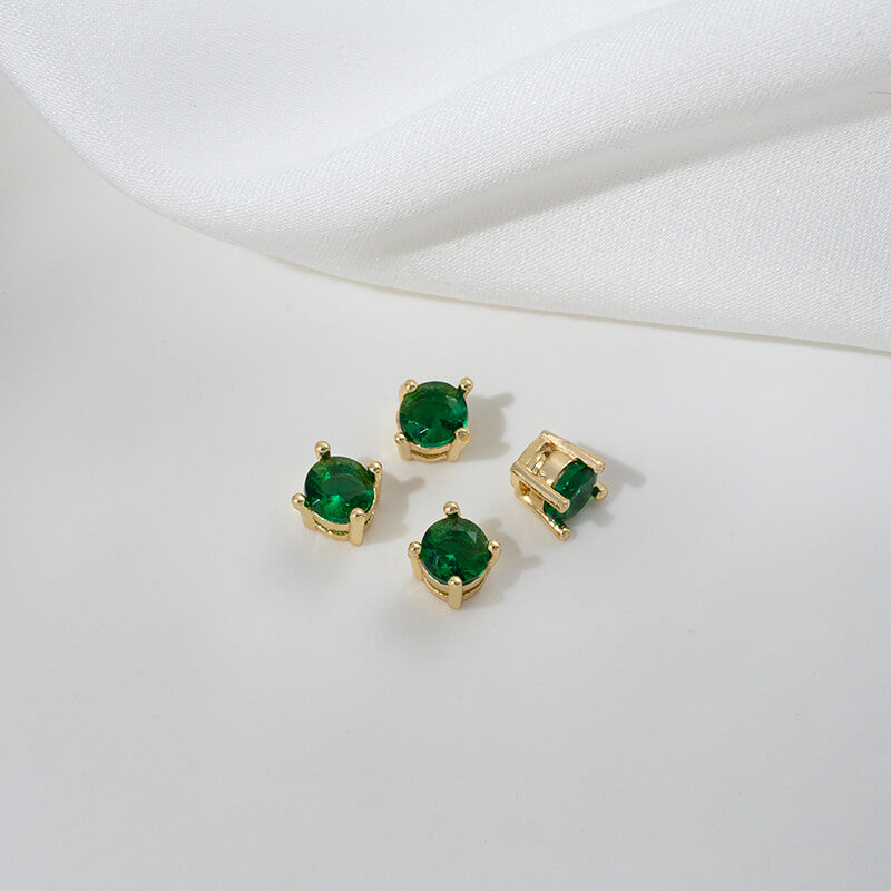 Inlaid with colored zirconium single zirconium spacer beads