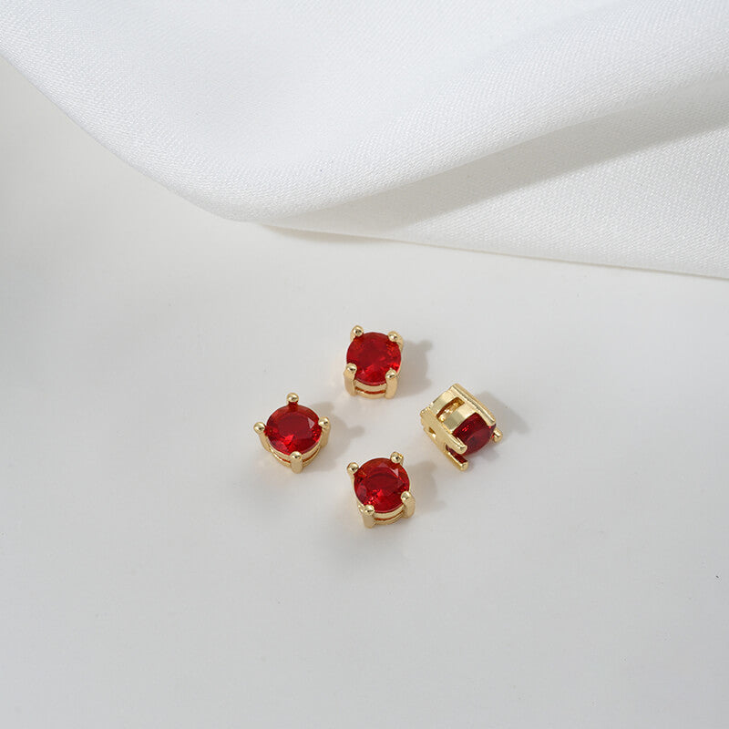 Inlaid with colored zirconium single zirconium spacer beads