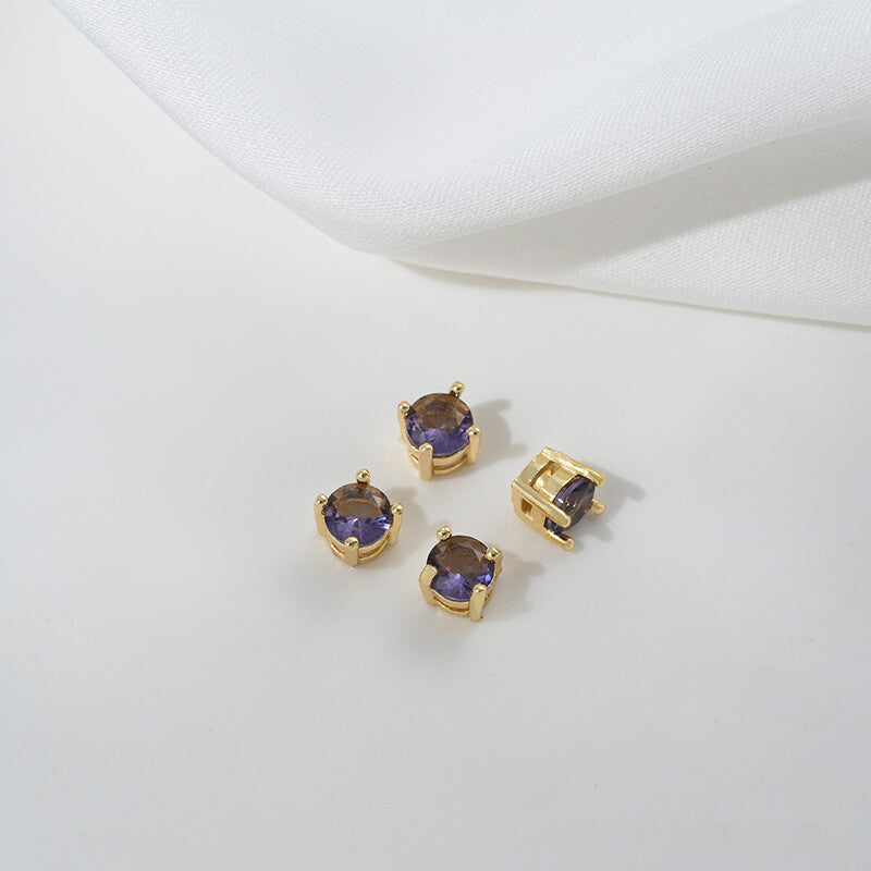 Inlaid with colored zirconium single zirconium spacer beads