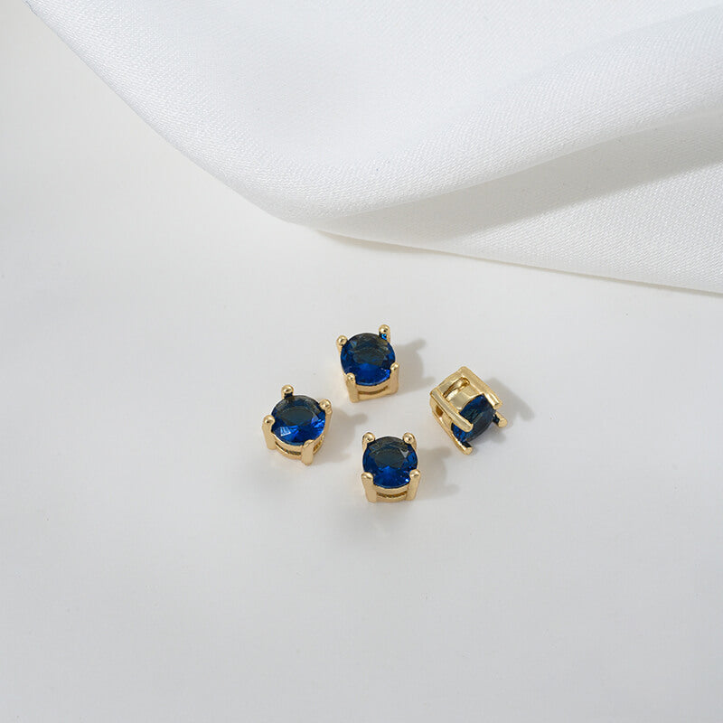 Inlaid with colored zirconium single zirconium spacer beads