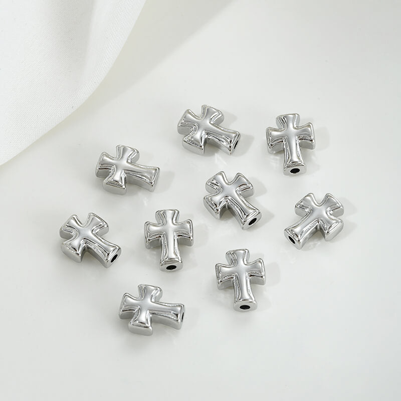 3D cross through-hole spacer beads
