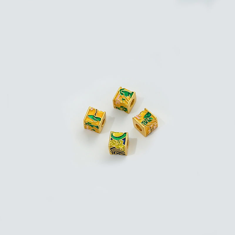 Enamel cloisonne square beads, round jewelry bottles, dzi beads, barrel beads,spacer beads