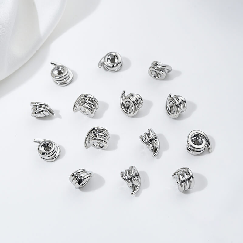 Spring beads, twisted snail beads, braided ball spacer beads