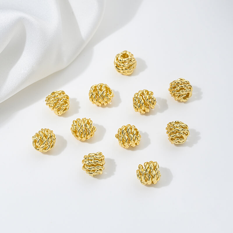 Spring beads, twisted snail beads, braided ball spacer beads