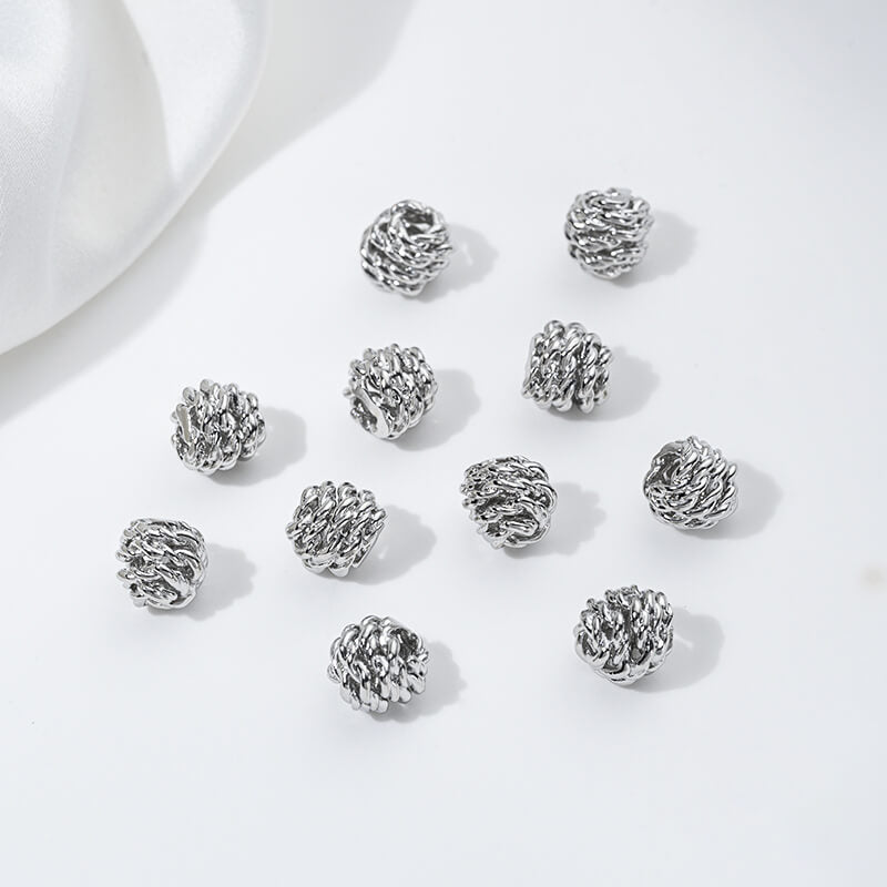 Spring beads, twisted snail beads, braided ball spacer beads