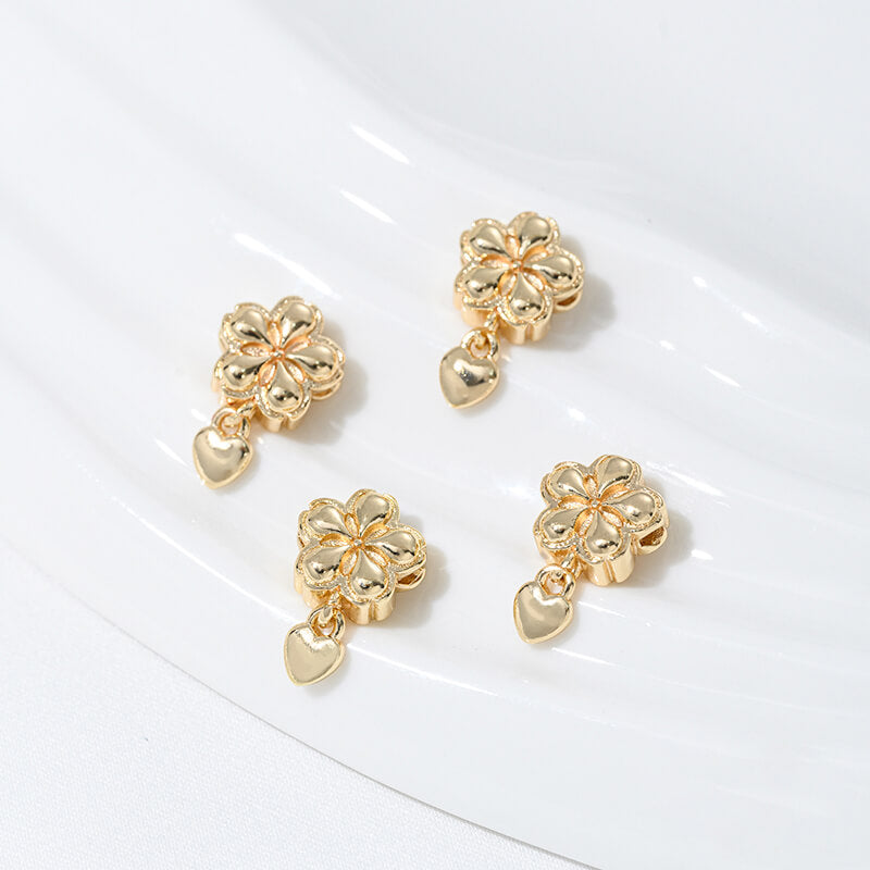 Double-sided peach blossom hanging peach heart spacer beads