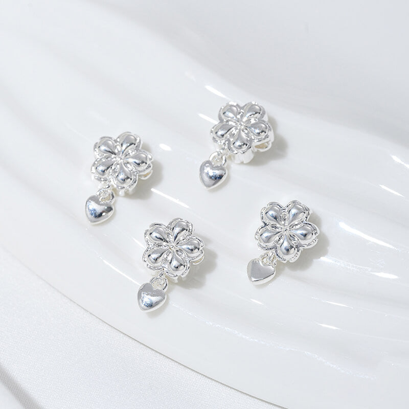 Double-sided peach blossom hanging peach heart spacer beads