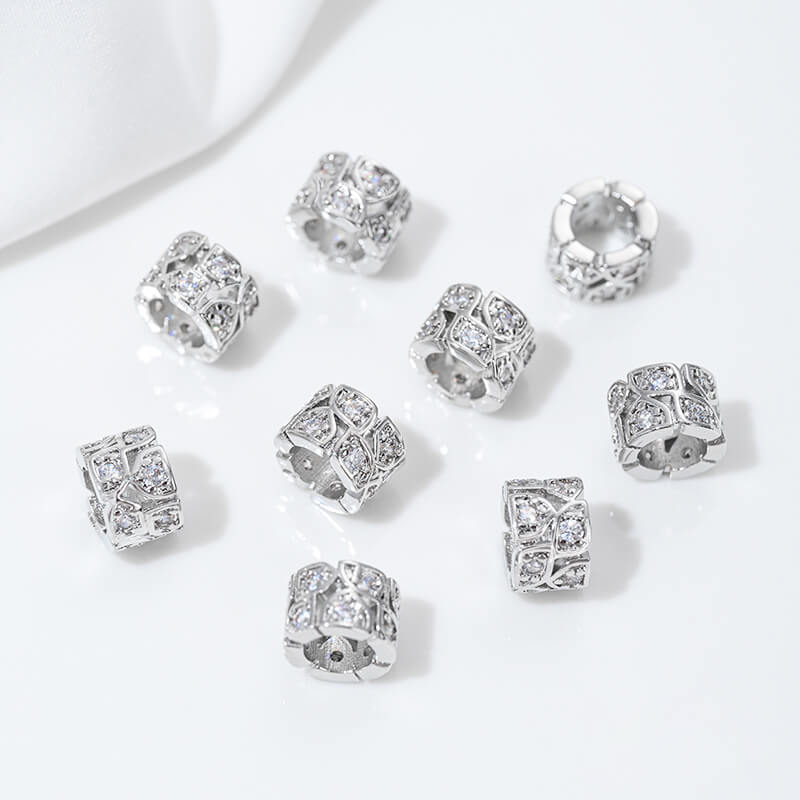 Platinum zircon spacer bead pendant