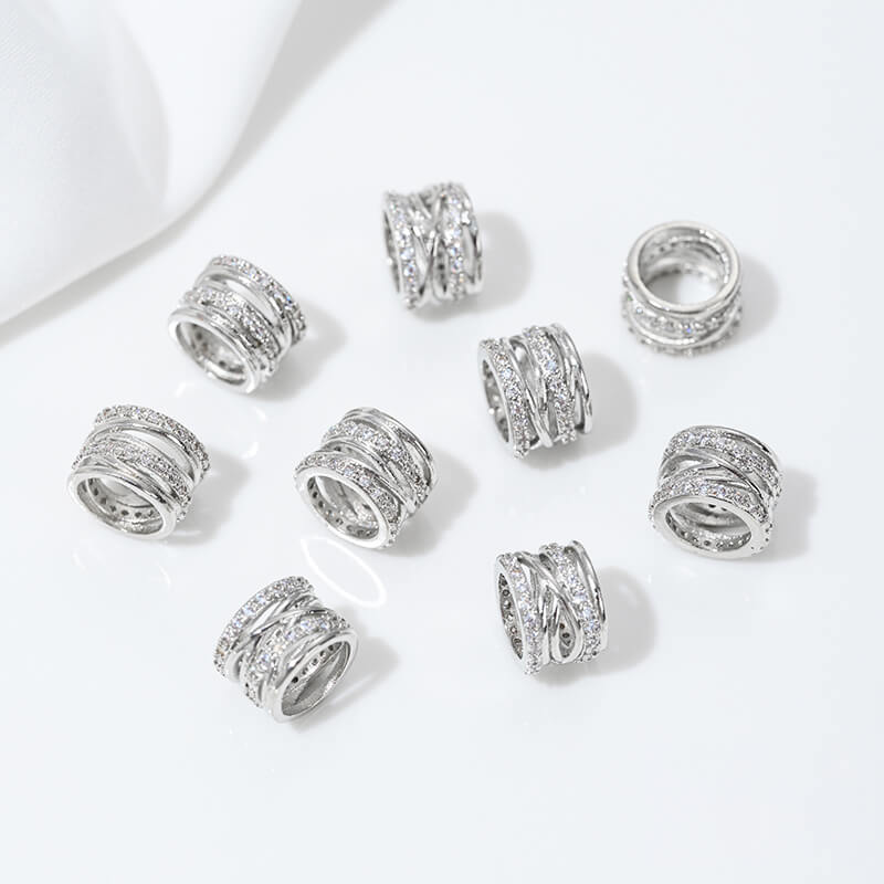 Platinum zircon spacer bead pendant