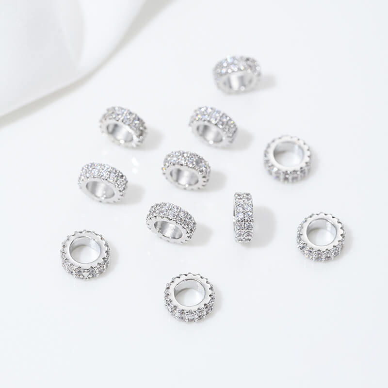 Platinum zircon spacer bead pendant