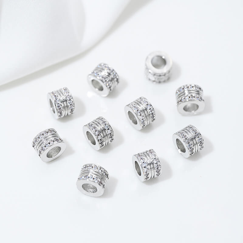 Platinum zircon spacer bead pendant