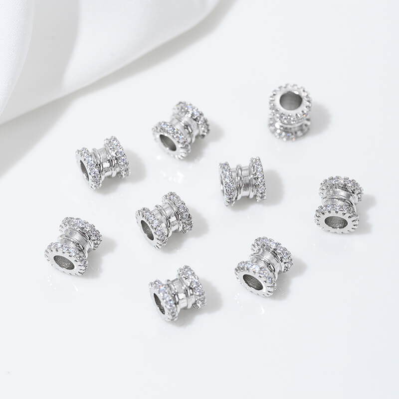 Platinum zircon spacer bead pendant