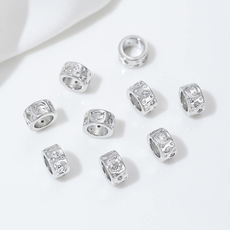Platinum zircon spacer bead pendant