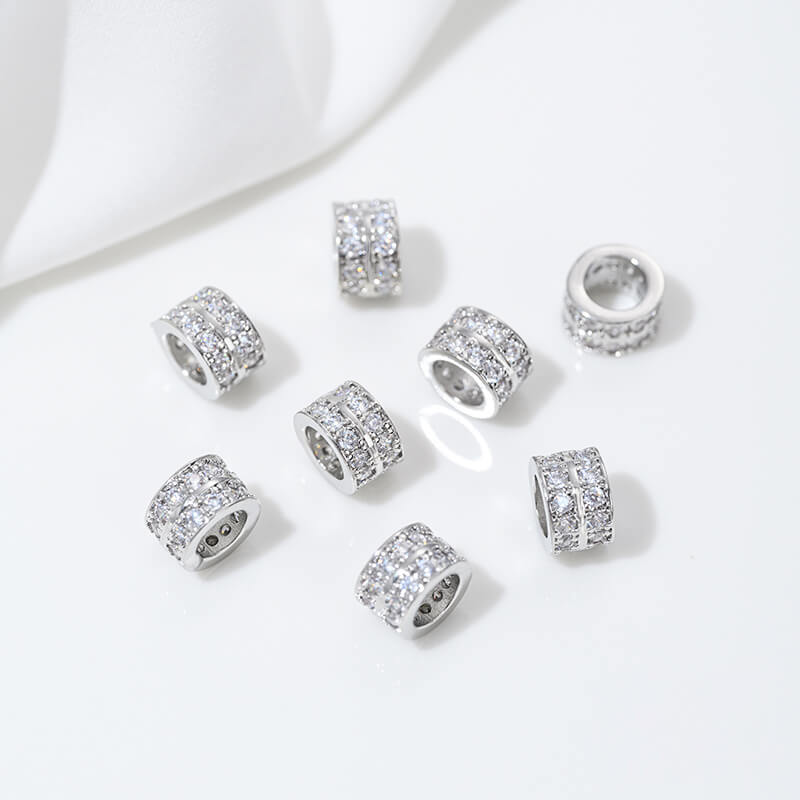 Platinum zircon spacer bead pendant