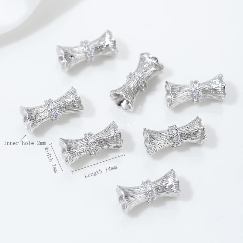 Tree pattern barrel beads, small waist spacer beads, double-sided flower holder