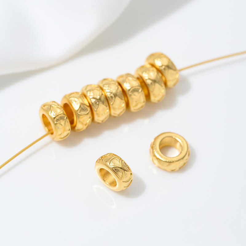 Sand gold spacer with large hole, bead spacer and bead ring