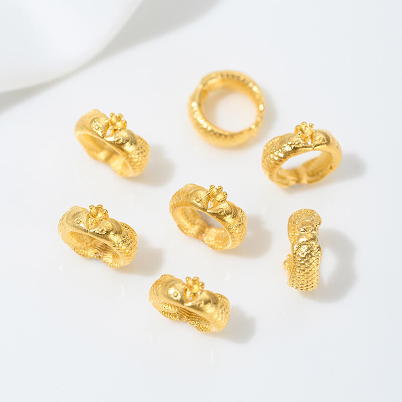 Sand gold spacer with large hole, bead spacer and bead ring