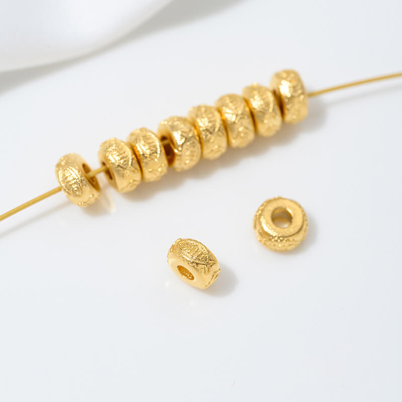 Sand gold spacer with large hole, bead spacer and bead ring