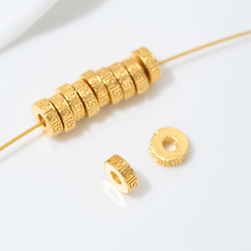 Sand gold spacer with large hole, bead spacer and bead ring