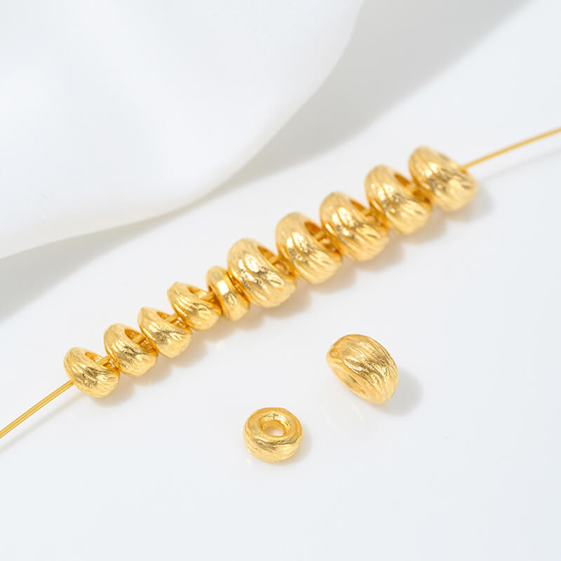 Sand gold spacer with large hole, bead spacer and bead ring