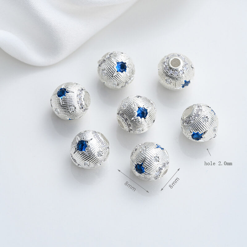 14K gold-plated zirconium spacer bead accessories with large holes