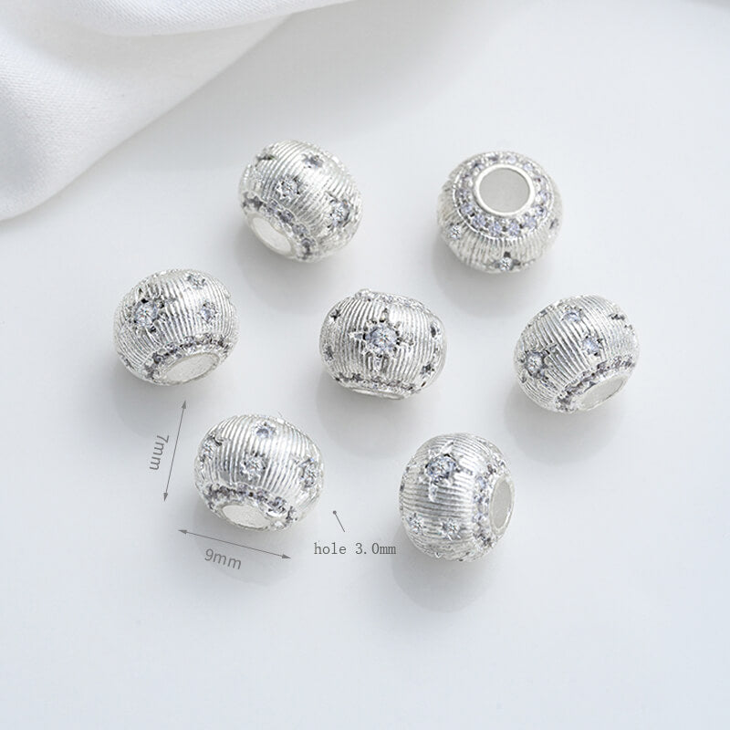 14K gold-plated zirconium spacer bead accessories with large holes