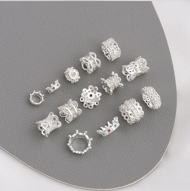 Zircon lace double-sided flower holder crown spacer large hole spacer bead