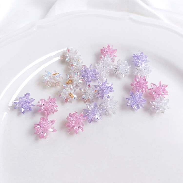 Zircon woven snowflake ball DIY pendant spacer beads