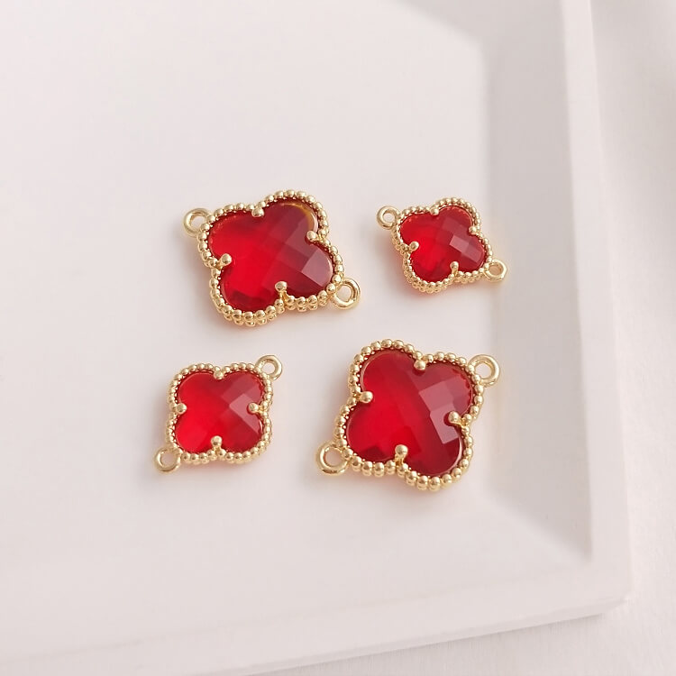 Crystal zirconium four-leaf clover DIY double hanging accessories