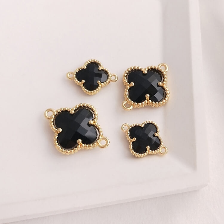 Crystal zirconium four-leaf clover DIY double hanging accessories