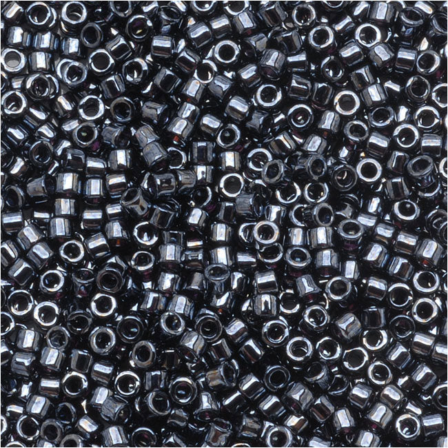 Miyuki Delica Seed Beads, 11/0 Size, Gun Metal Gray DB1 (10 Grams)