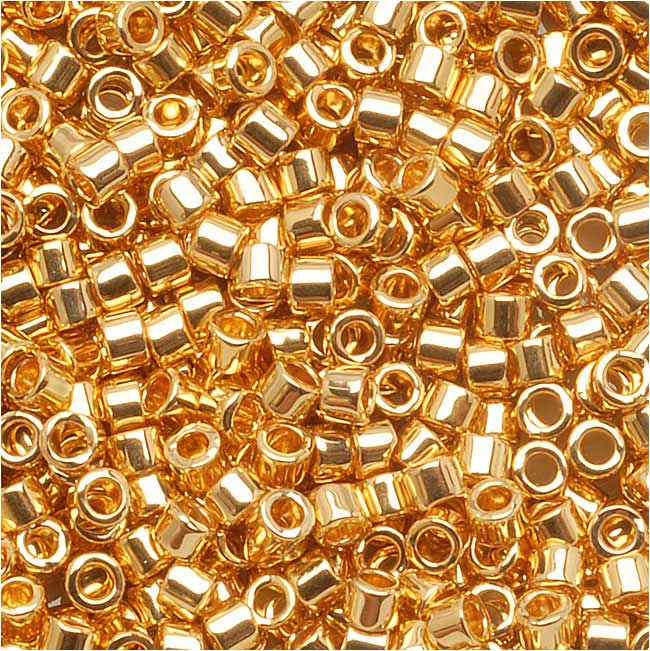 Miyuki Delica Seed Beads, 11/0 Size, 24K Gold Plated DB31 (10 Grams)