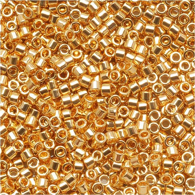 Miyuki Delica Seed Beads, 11/0 Size, 24K Gold Plated DB31 (10 Grams)