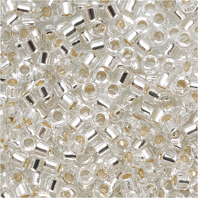 Miyuki Delica Seed Beads, 11/0 Size, Silver Lined Crystal DB41 (10 Grams)
