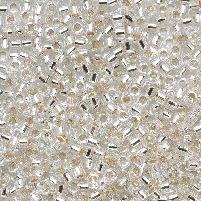 Miyuki Delica Seed Beads, 11/0 Size, Silver Lined Crystal DB41 (10 Grams)