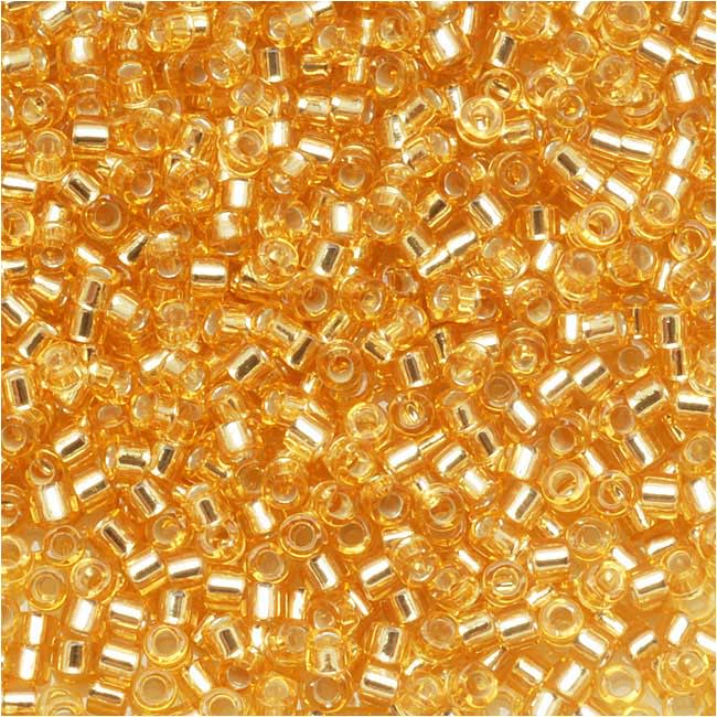 Miyuki Delica Seed Beads, 11/0 Size, Silver Lined Gold DB42 (10 Grams)
