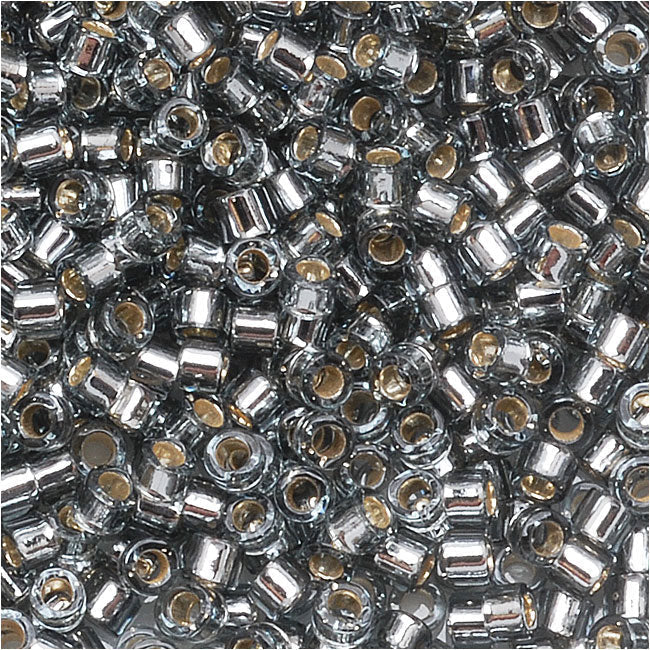 Miyuki Delica Seed Beads, 11/0 Size, Silver Lined Grey DB48 (10 Grams)