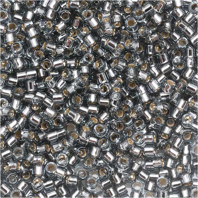 Miyuki Delica Seed Beads, 11/0 Size, Silver Lined Grey DB48 (10 Grams)